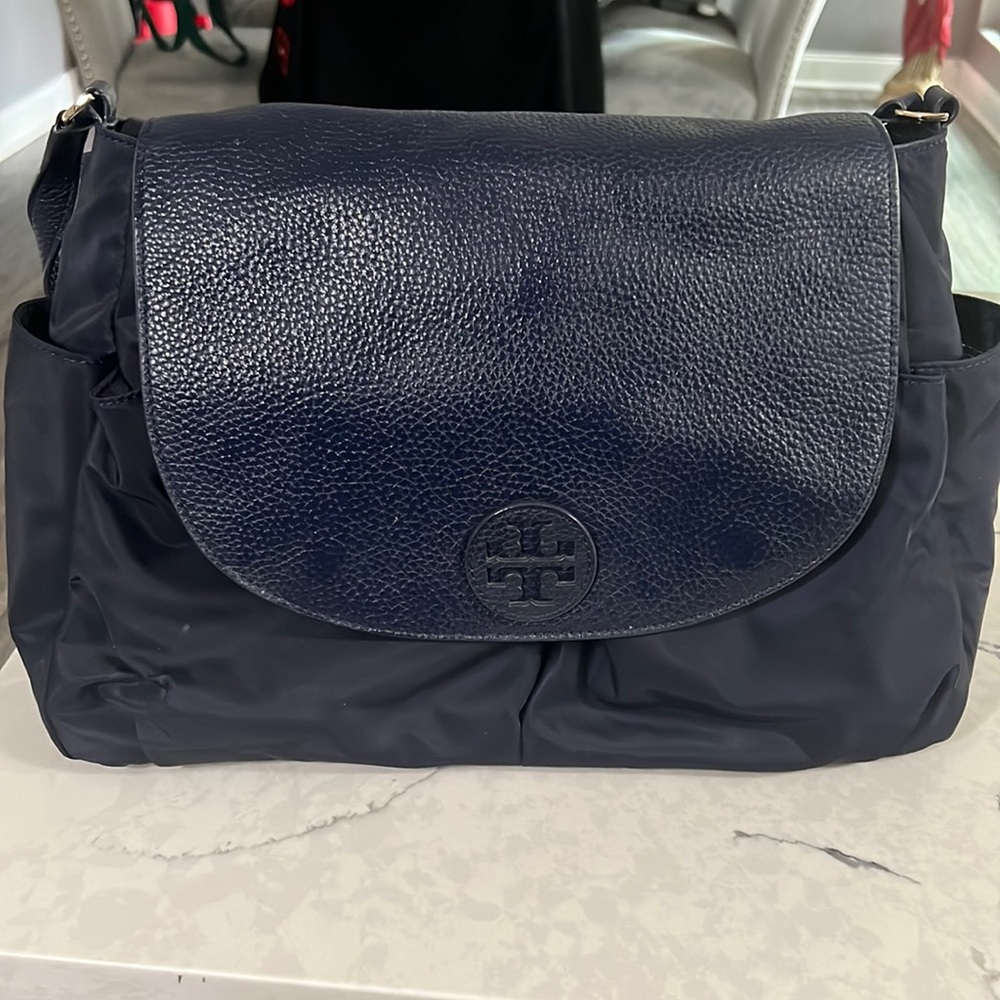 Tory Burch diaper bag navy blue